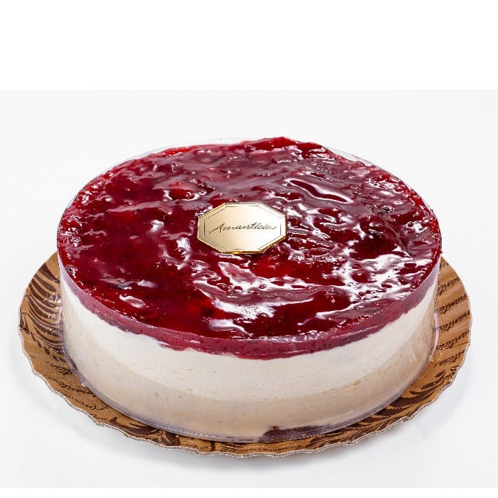 Torta Pavê Frutas Vermelhas com camada brilhante de geleia de frutas vermelhas